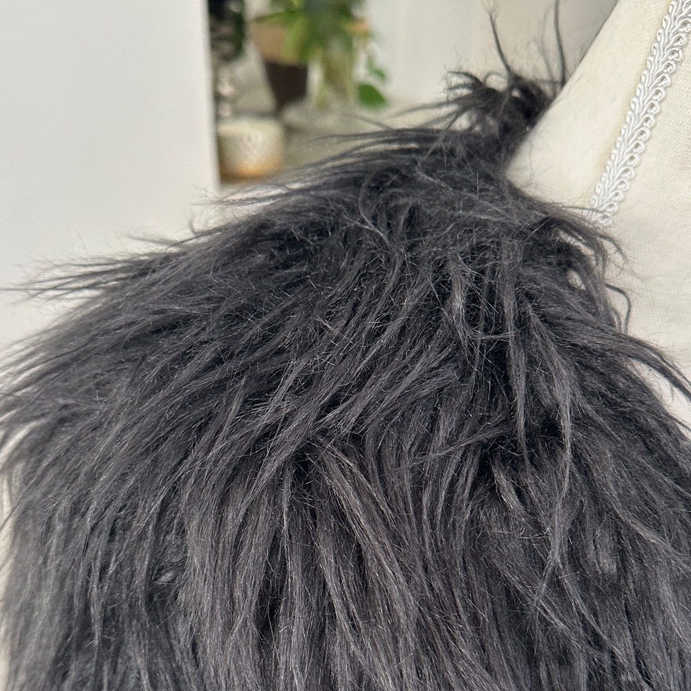 Missguided Black Faux Fur Pea Coat - Picture 2 of 8